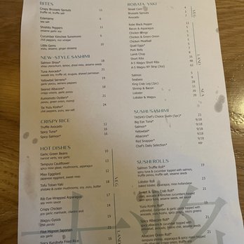 Taisho - Food side of the menu excuse the spots. Definitely tried a lot - Sushi Bars Near Me - Sherman Oaks, California Taisho - Food side of the menu excuse the spots. Definitely tried a lot - Sushi Bars Near Me - Sherman Oaks, California