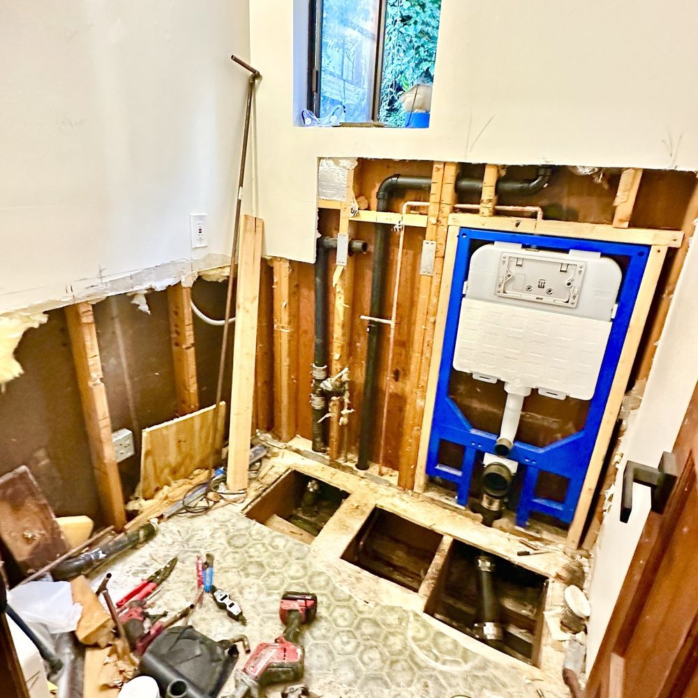 Creative Remodeling - New pipes and wall hanging toilet tank - General Contractors Near Me Creative Remodeling - New pipes and wall hanging toilet tank - General Contractors Near Me