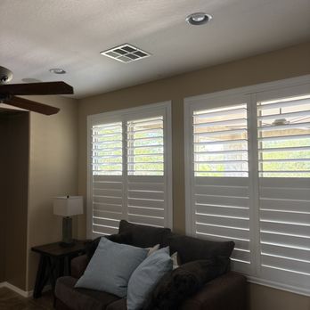 Sunburst Shutters & Window Fashions - Living room split shutters - Shades & Blinds Near Me - Mesa, Arizona Sunburst Shutters & Window Fashions - Living room split shutters - Shades & Blinds Near Me - Mesa, Arizona