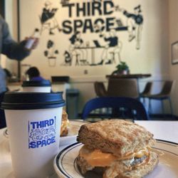 Third Space - Pumpkin Pie Latte 12oz Sausage Egg & Cheese Biscuits
