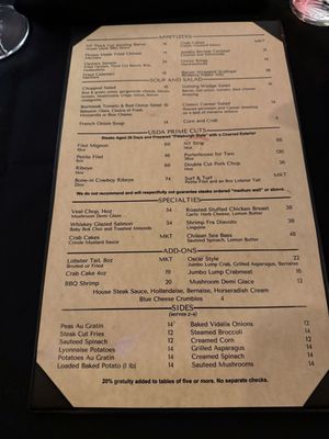Menu photo 4 Vacca Steakhouse Metairie, LA Menu photo 4 Vacca Steakhouse Metairie, LA
