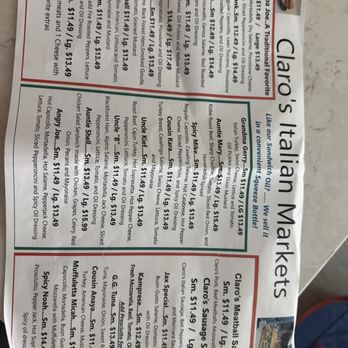 Claro's Italian Markets - Menu - Delis Near Me - Tustin, California Claro's Italian Markets - Menu - Delis Near Me - Tustin, California