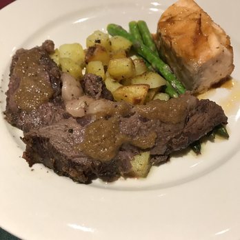 Alpenhorn Bed & Breakfast - Sushi grade salmon, rib eye roast, potatoes, and asparagus - Big Bear Lake, CA