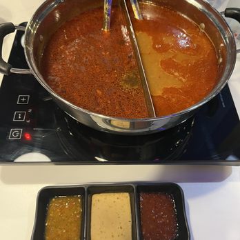 Azure Hot Pot - (Oct 2024) Tom yum and Mala spicy broths - Buffets Near Me - Berkeley, California