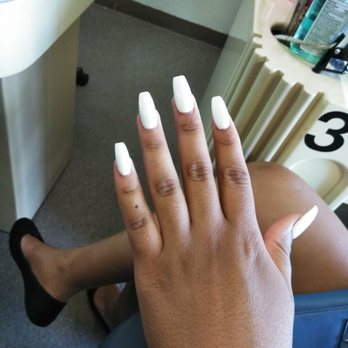 Kolb Nails - Beautiful white coffin nails done amazingly and fast thanks! - Nail Salons Near Me - Tucson, Arizona