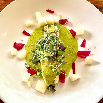 Passionfish - Halibut in a very mild and delicious green sauce, along with pickled onions and jicama. - Seafood Near Me - Pacific Grove, California Passionfish - Halibut in a very mild and delicious green sauce, along with pickled onions and jicama. - Seafood Near Me - Pacific Grove, California