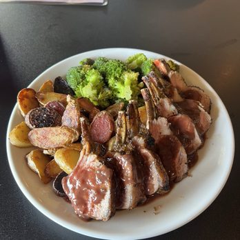 Oma's Haus - Easter special rack of lamb with fingerling potatoes and broccoli. Service was attentive as always. And restaurant was wonderful atmosphere - Bakeries Near Me - Coeburn, Virginia
