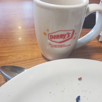 Denny's - a half eaten piece of cake on a plate next to a cup of coffee - Diners Near Me - Antioch, California