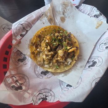 Tijuanazo - Birria Taco. Lack of meat alot of onion and red spicy salsa - Tacos Near Me - East Los Angeles, California Tijuanazo - Birria Taco. Lack of meat alot of onion and red spicy salsa - Tacos Near Me - East Los Angeles, California