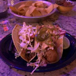 Taco Boy - Taco Americano (left) Baja Fish Taco (right)