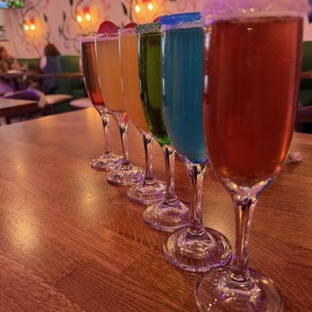 Madres Brunch - Rainbow mimosa flight - Coffee & Tea Near Me - Rancho Cucamonga, California