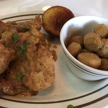Sawyer & Co - Monday special. Chicken fries chicken with crawfish etouffee - Diners Near Me - Austin, Texas Sawyer & Co - Monday special. Chicken fries chicken with crawfish etouffee - Diners Near Me - Austin, Texas