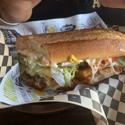 S S Sub Shop - Hawaiian teriyaki full sandwich. Teriyaki chicken, pineapple slices fully loaded and toasted