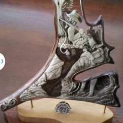 Carved from caribou antler from Alaska horn &antler.
