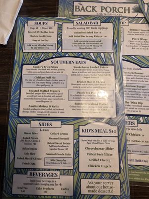 Menu photo 1 The Back Porch Southern Eats Fernandina Beach, FL Menu photo 1 The Back Porch Southern Eats Fernandina Beach, FL