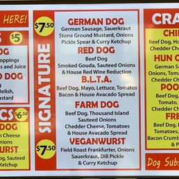 Menu: Basics, Classics, Signature, and Craft Dogs August 2022 (1/2) Menu: Basics, Classics, Signature, and Craft Dogs August 2022 (1/2)