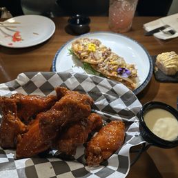 CRISPY CHICKEN WINGS and naan (beef and cheese) CRISPY CHICKEN WINGS and naan (beef and cheese)