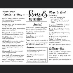 Simply Nutrition - Tea menu