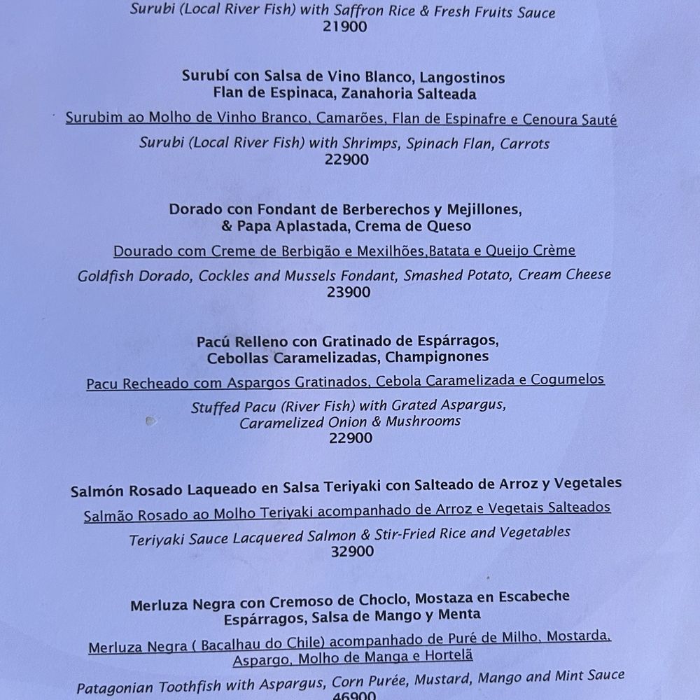 Aqva Restaurant - Menu - Argentine Near Me - Puerto Iguazú, N
