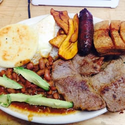 Andinita Restaurant - Bandeja paisa - http://en.wikipedia.org/wiki/Bandeja_paisa - at the time $17.99