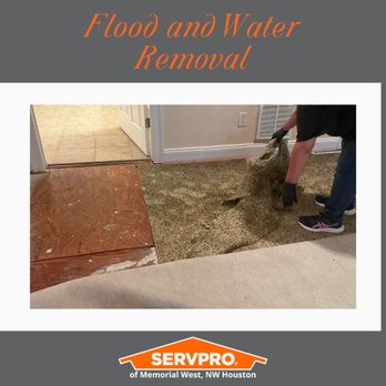 SERVPRO - carpet and floor removal caused water damage from recent rains in Houston. - Damage Restoration Near Me - Houston, Texas