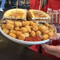 Southside Bar & Grille - Pork Tenderloin Sandwich and tater tots