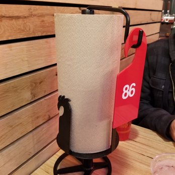 Big Chicken - Evey table has a roll of paper - Chicken Shop Near Me - Las Vegas, Nevada