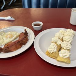 Mama K's - Crepes, bacon, and eggs