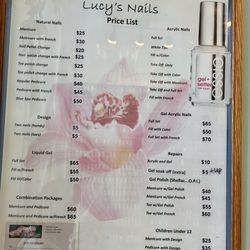 Lucy's Nails - Price menu