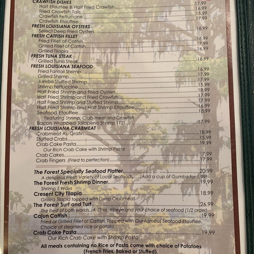 Forest Restaurant - Seafood Near Me - Franklin, Louisiana