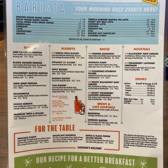 Snooze, an A.M. Eatery - Menu part 1 - Breakfast & Brunch Near Me - Orange, California Snooze, an A.M. Eatery - Menu part 1 - Breakfast & Brunch Near Me - Orange, California