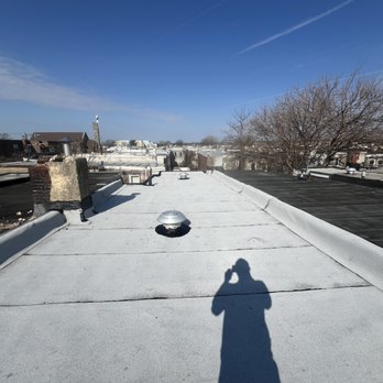 Lacovara Roofing - 1200 sq foot white granulated torch down rubber roof installation - Roofing Near Me - Bensalem, Pennsylvania Lacovara Roofing - 1200 sq foot white granulated torch down rubber roof installation - Roofing Near Me - Bensalem, Pennsylvania