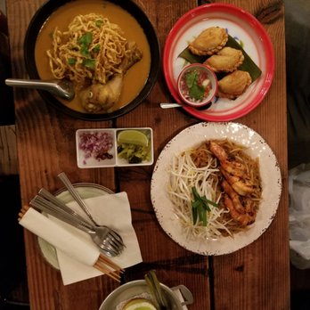 Khao Nom - Famous yellow curry chicken noodle, giant curry puffs and huge prawn chan noodles. Everything I ate was spicy (not curry puff) IG:eatsumbap - Desserts Near Me - Elmhurst, New York