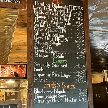 Bald Top Brewing - Beer menu Highlights - Wine Bars Near Me - Madison, Virginia
