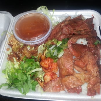 CT Bistro - Bun thit nuong. $10. Vermicelli, pork, shrimp, cucumber, mint, cilantro, greens, fish sauce, peanuts. Good stuff. - Vietnamese Near Me - Portland, Oregon