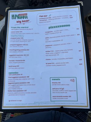 Menu photo 2 De La Nonna Big Bear Big Bear Lake, CA Menu photo 2 De La Nonna Big Bear Big Bear Lake, CA