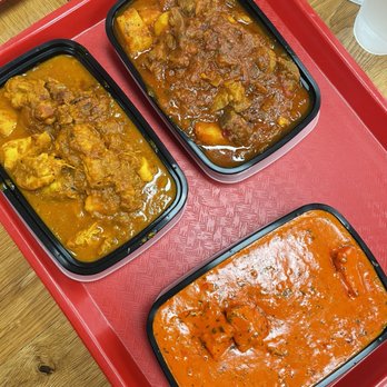 Naan Cafe - Chicken Curry (left), Lamb Vindaloo (right), Chicken Tikka Masala (bottom) - Indian Near Me - Redlands, California Naan Cafe - Chicken Curry (left), Lamb Vindaloo (right), Chicken Tikka Masala (bottom) - Indian Near Me - Redlands, California
