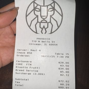 Prosecco - Check - Italian Near Me - Chicago, Illinois