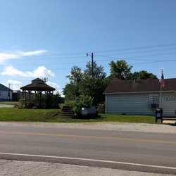Population Center Of The United States Of America - from right to left: post office, gazebo, marker