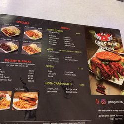 Bag O' Grab menu 10/2022