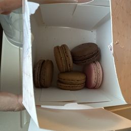 Only 2 had been eaten when I realized she didn't give me my 2 vanilla macarons! Only 2 had been eaten when I realized she didn't give me my 2 vanilla macarons!