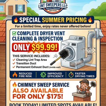 Lint Sweepers - Dryer Vent Cleaning and Chimney Sweep Special!! - Air Duct Cleaning Near Me - Lakeside, Arizona Lint Sweepers - Dryer Vent Cleaning and Chimney Sweep Special!! - Air Duct Cleaning Near Me - Lakeside, Arizona