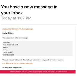 Shipping charges