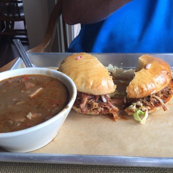 Pacific Pantry Eatery - Smoked Chicken Gumbo and pork sandwich - Delis Near Me - Sequim, Washington