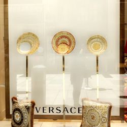 Outside of Versace's boutique