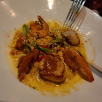 Chart House - Peach Bourbon Shrimp & Scallops - Seafood Near Me - Weehawken, New Jersey