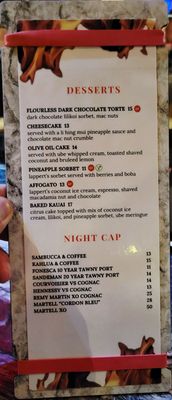 Menu photo 1 RumFire Poipu Beach Koloa, HI