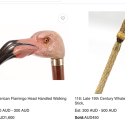 Aalders Auctioneers & Valuers - Two walking sticks recently sold.
