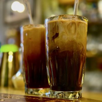 Soothr - Thai iced coffee (right) and Thai iced tea (left) - Thai Near Me - New York, New York