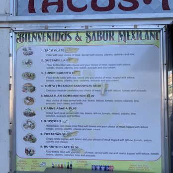 Taqueria Mazatlan - Menu as of 8/20/20 - Food Trucks Near Me Taqueria Mazatlan - Menu as of 8/20/20 - Food Trucks Near Me